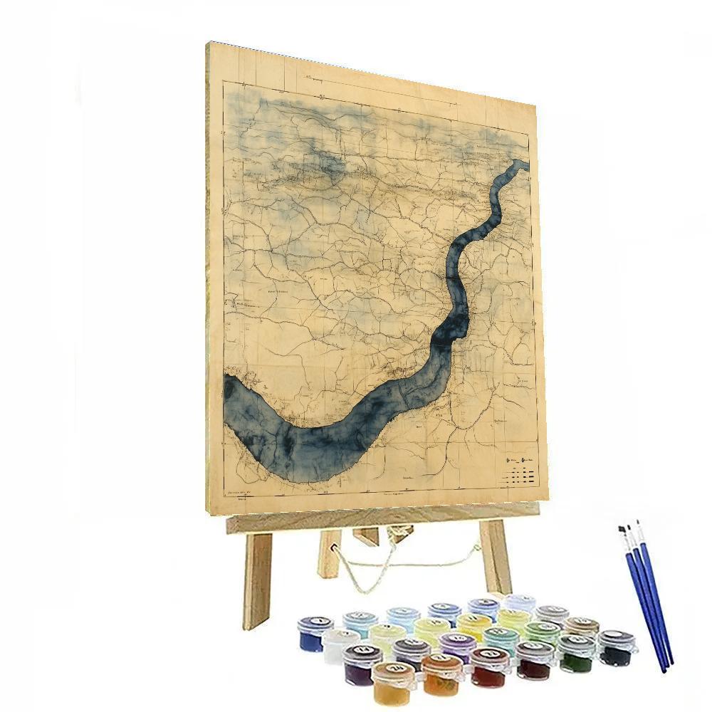 Leonardo Da Vinci Inspired River Meander Evolution Numbered painting kits