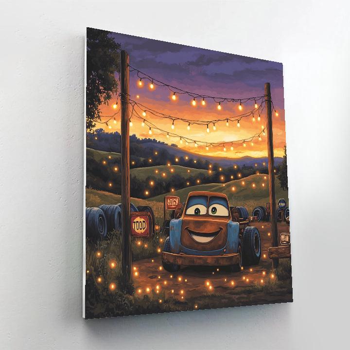 Mater Tow Yard Sunset Chill Disney Inspired Paint by numbers kits