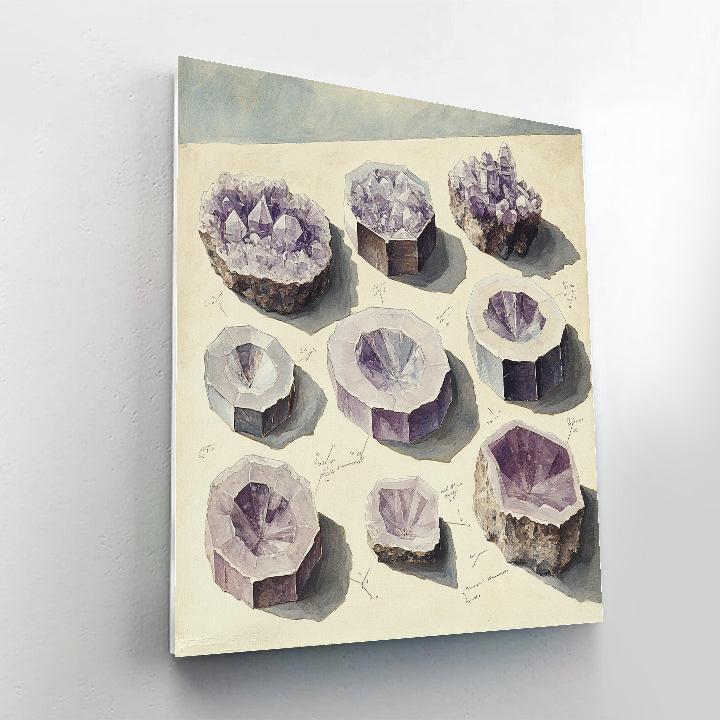 Leonardo Da Vinci Inspired Mineral Crystal Cross Sections Paint by numbers art