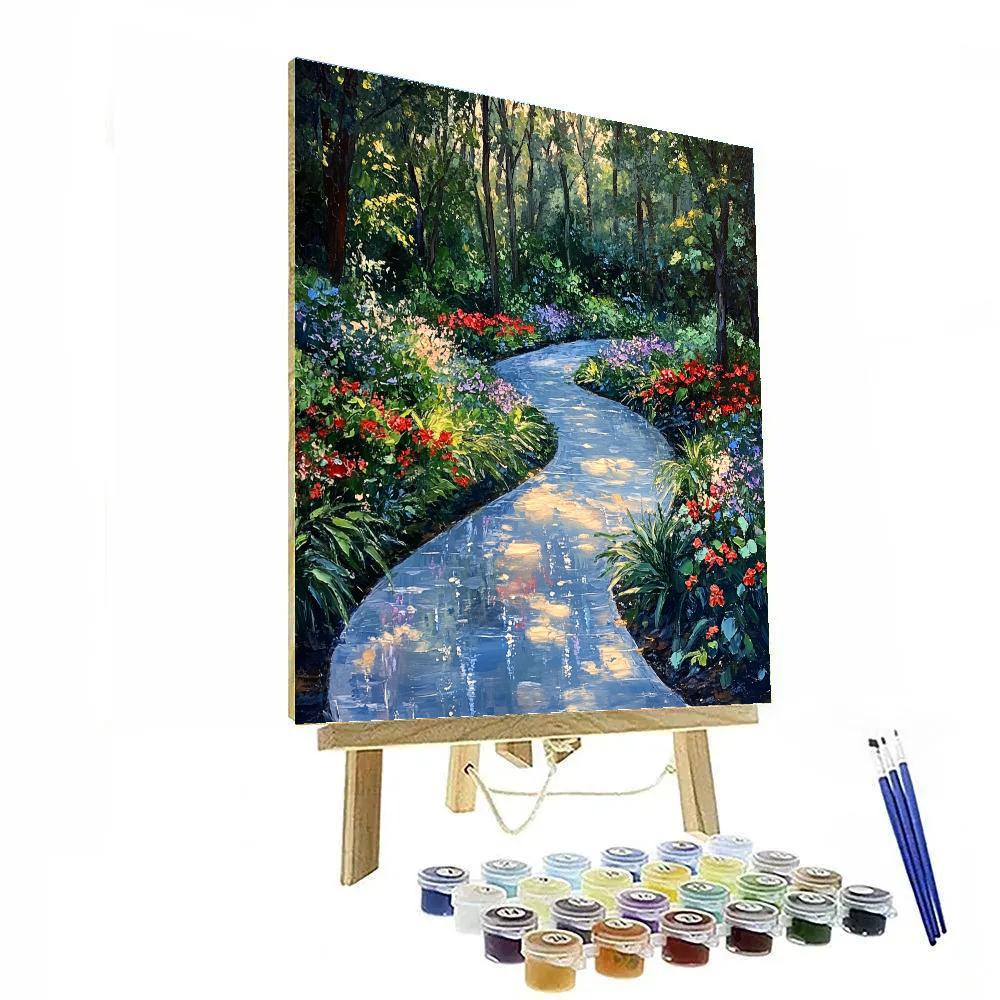Claude Monet Inspired Rain Washed Garden Path Numbered painting kits