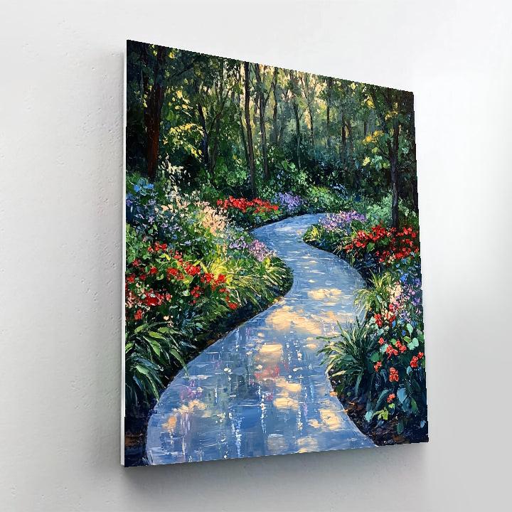 Claude Monet Inspired Rain Washed Garden Path Numbered painting kits