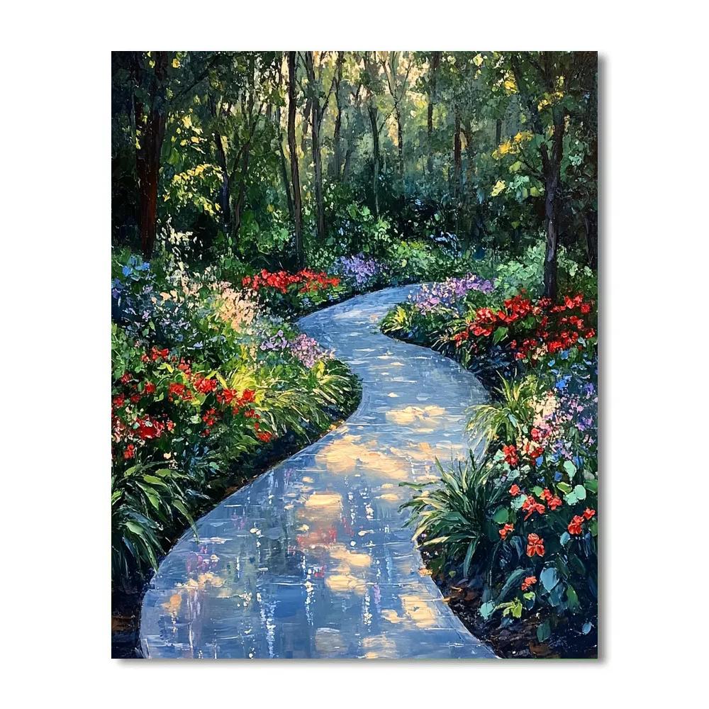 Claude Monet Inspired Rain Washed Garden Path Numbered painting kits