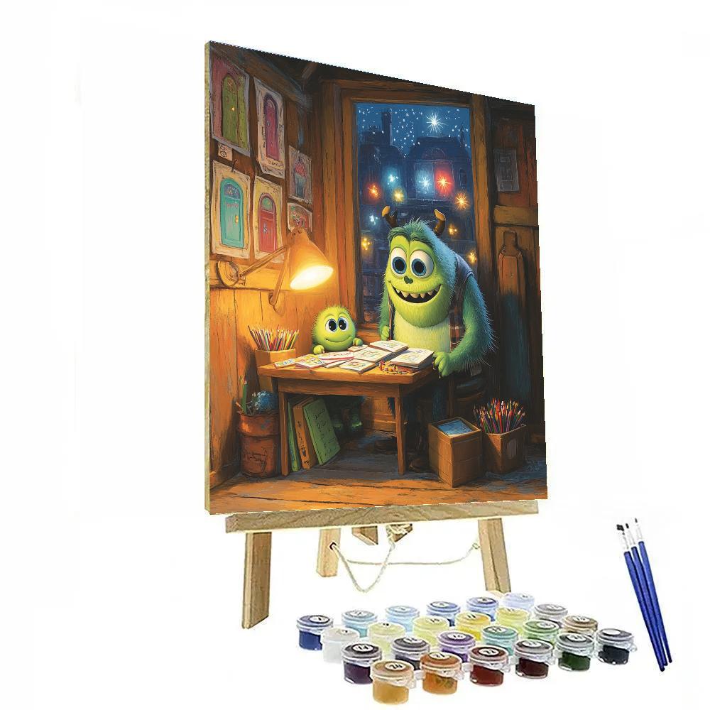 Mike Wazowski Homework Helper Night Disney Inspired paint by number