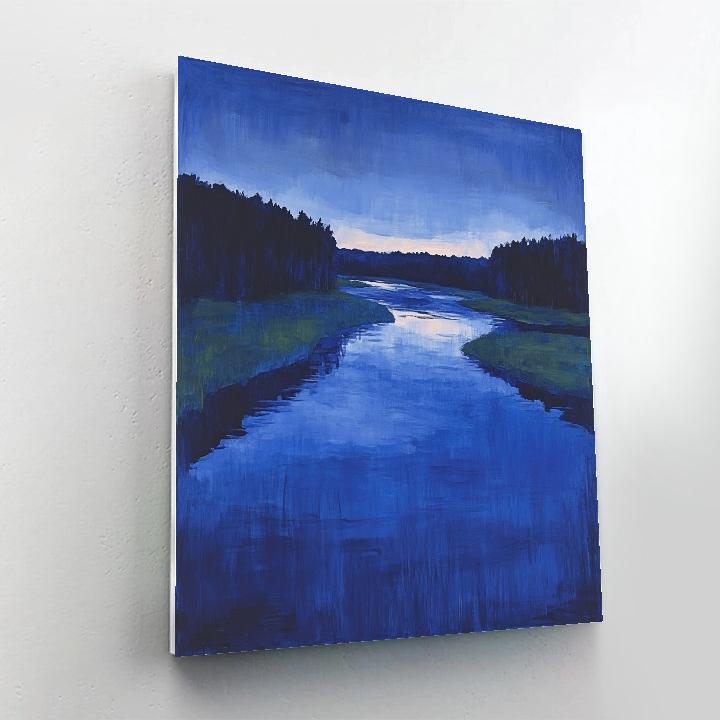 Claude Monet Inspired River At Blue Hour paint by numbers