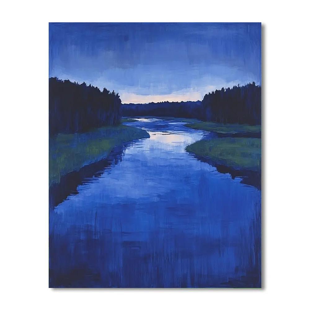 Claude Monet Inspired River At Blue Hour paint by numbers