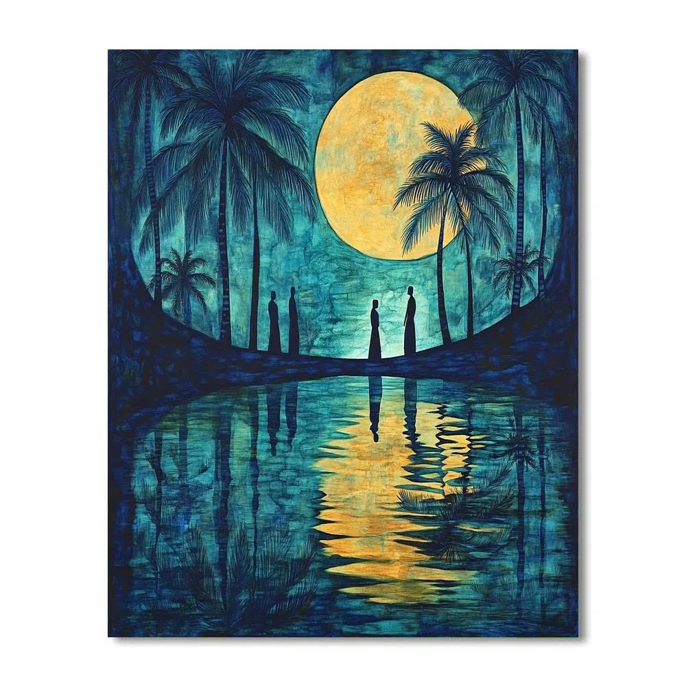 Paul Gauguin Inspired Moonlit Lagoon Paint by numbers art