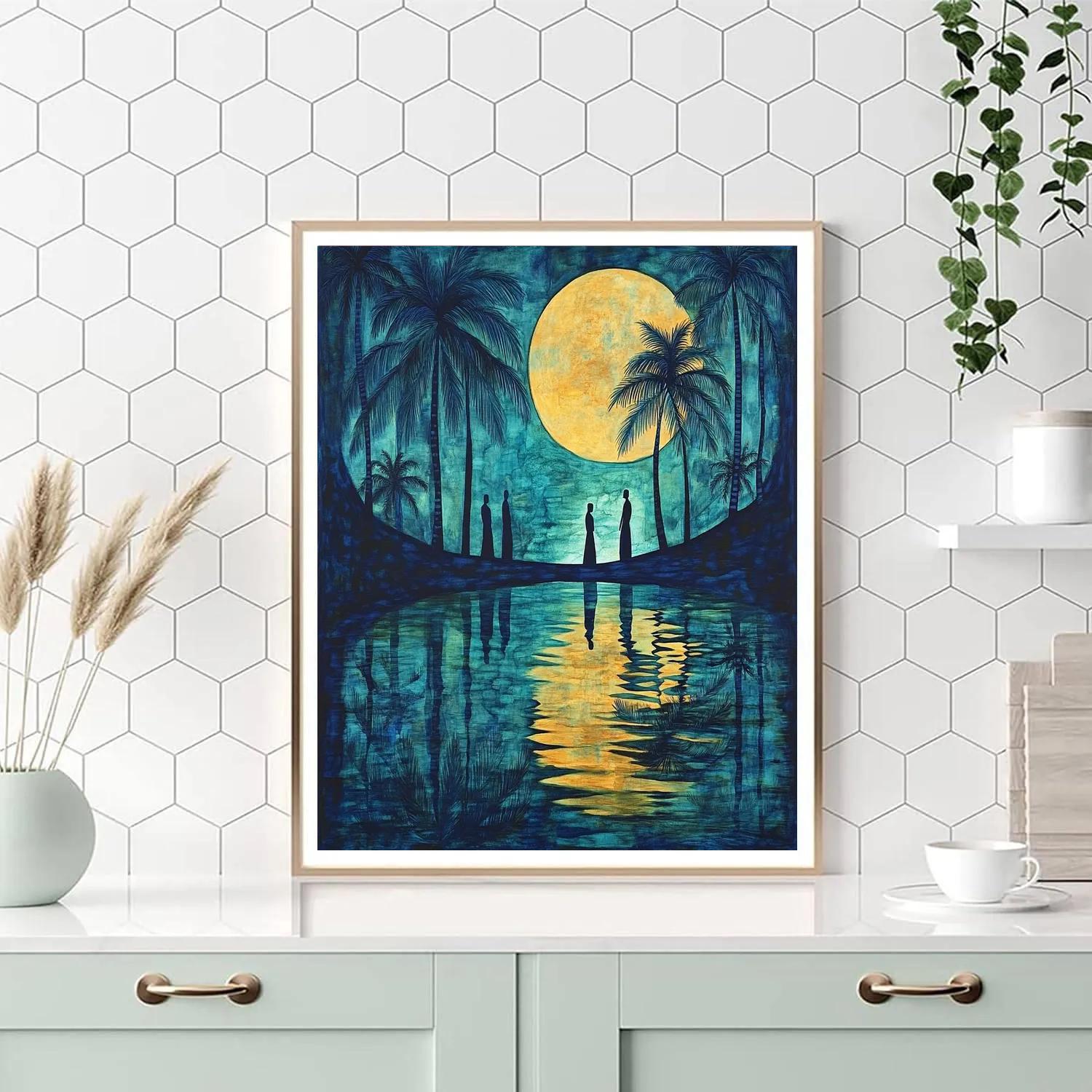 Paul Gauguin Inspired Moonlit Lagoon Paint by numbers art