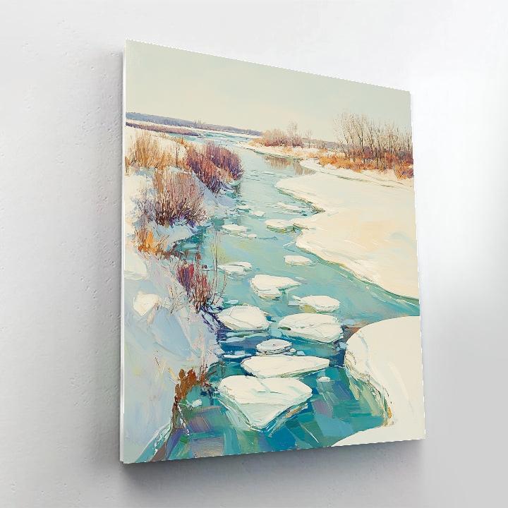 Claude Monet Inspired Early Spring River Thaw Number painting