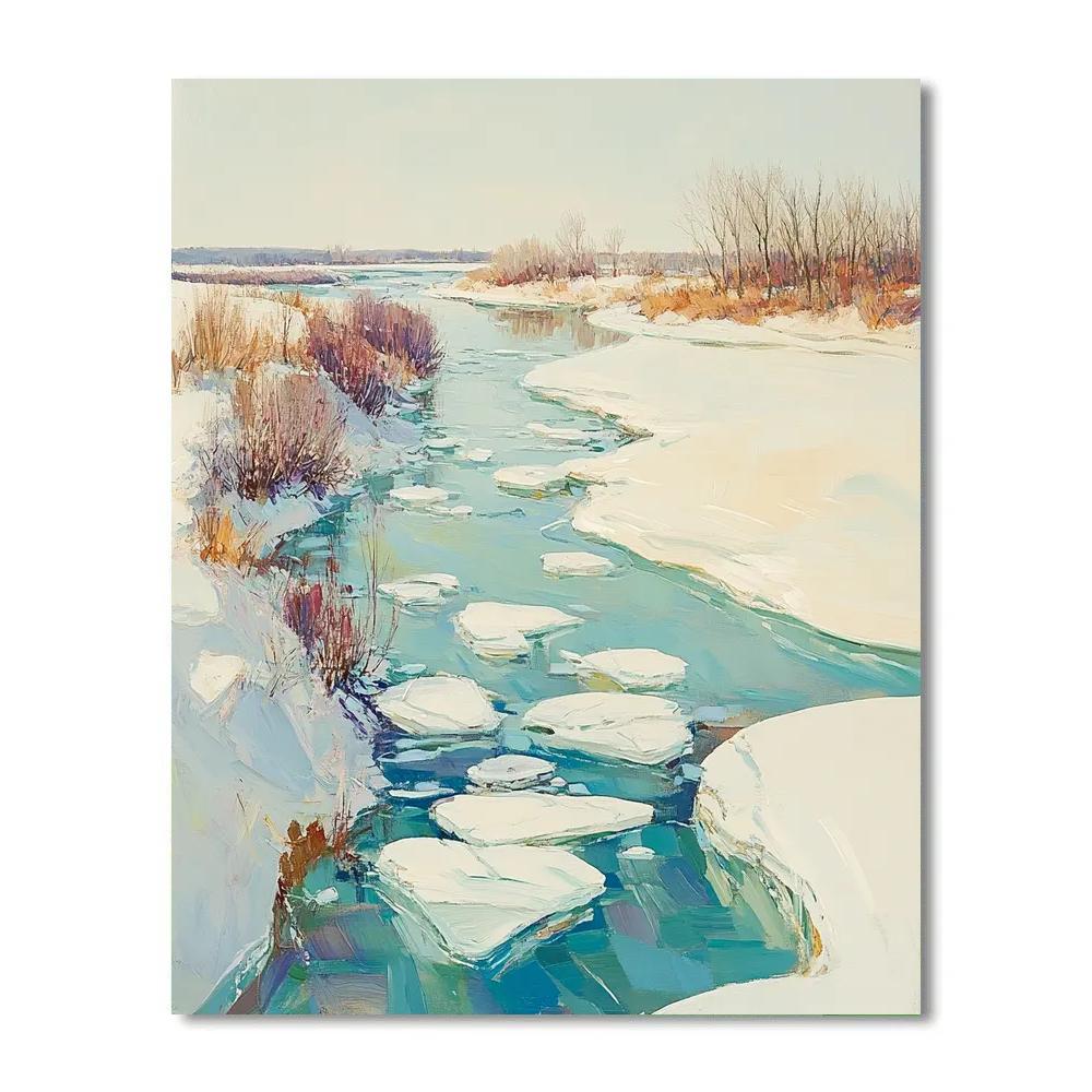 Claude Monet Inspired Early Spring River Thaw Number painting