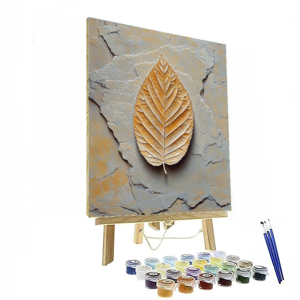 Leonardo Da Vinci Inspired Fossil Leaf Imprint Numbered painting kits