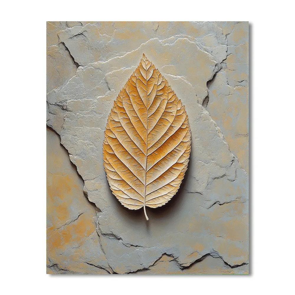 Leonardo Da Vinci Inspired Fossil Leaf Imprint Numbered painting kits
