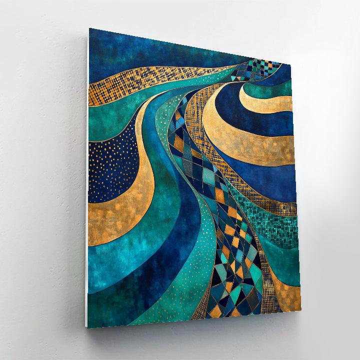 Gustav Klimt Inspired Ornamental River Currents painting number kit