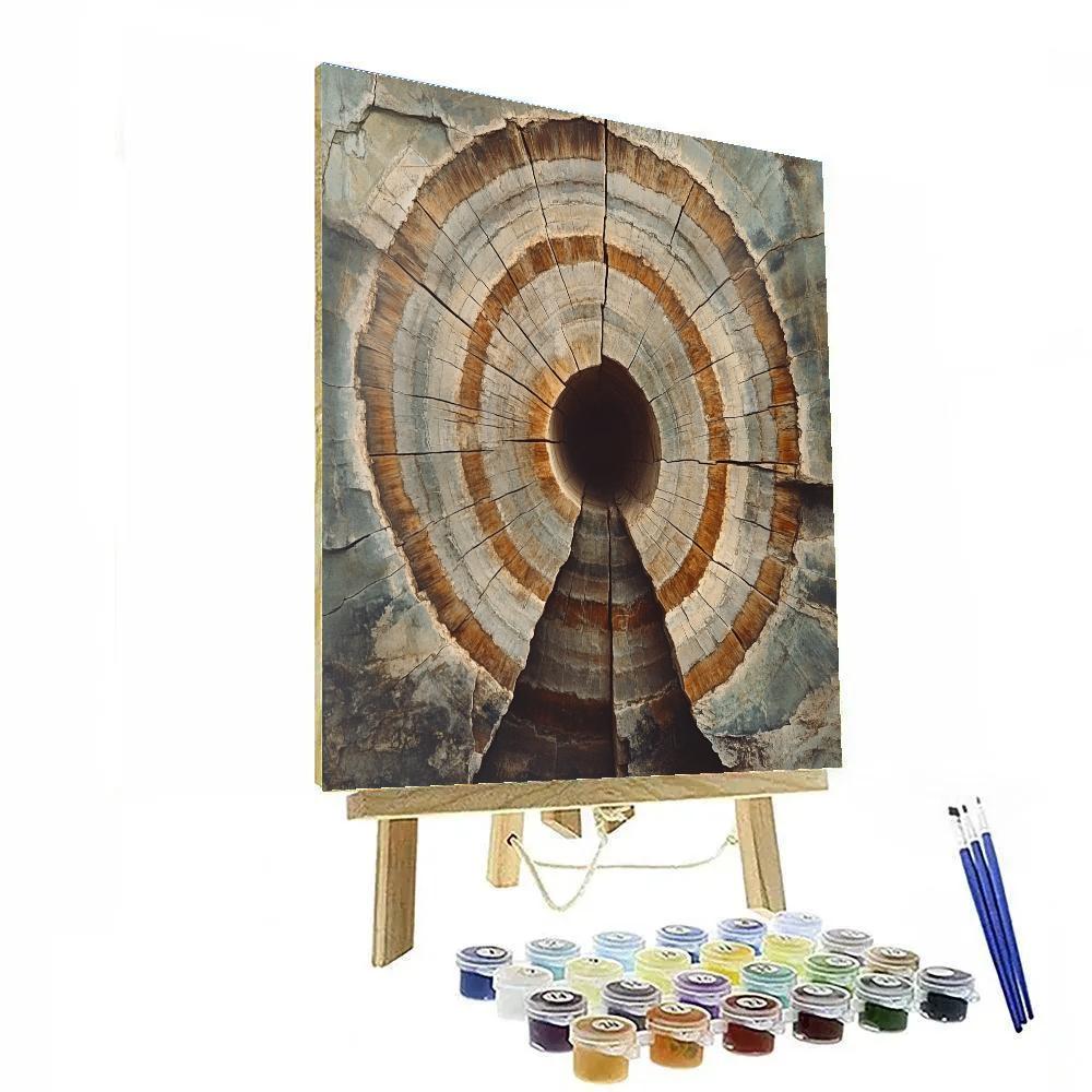 Leonardo Da Vinci Inspired Petrified Wood Grain DIY paint by numbers