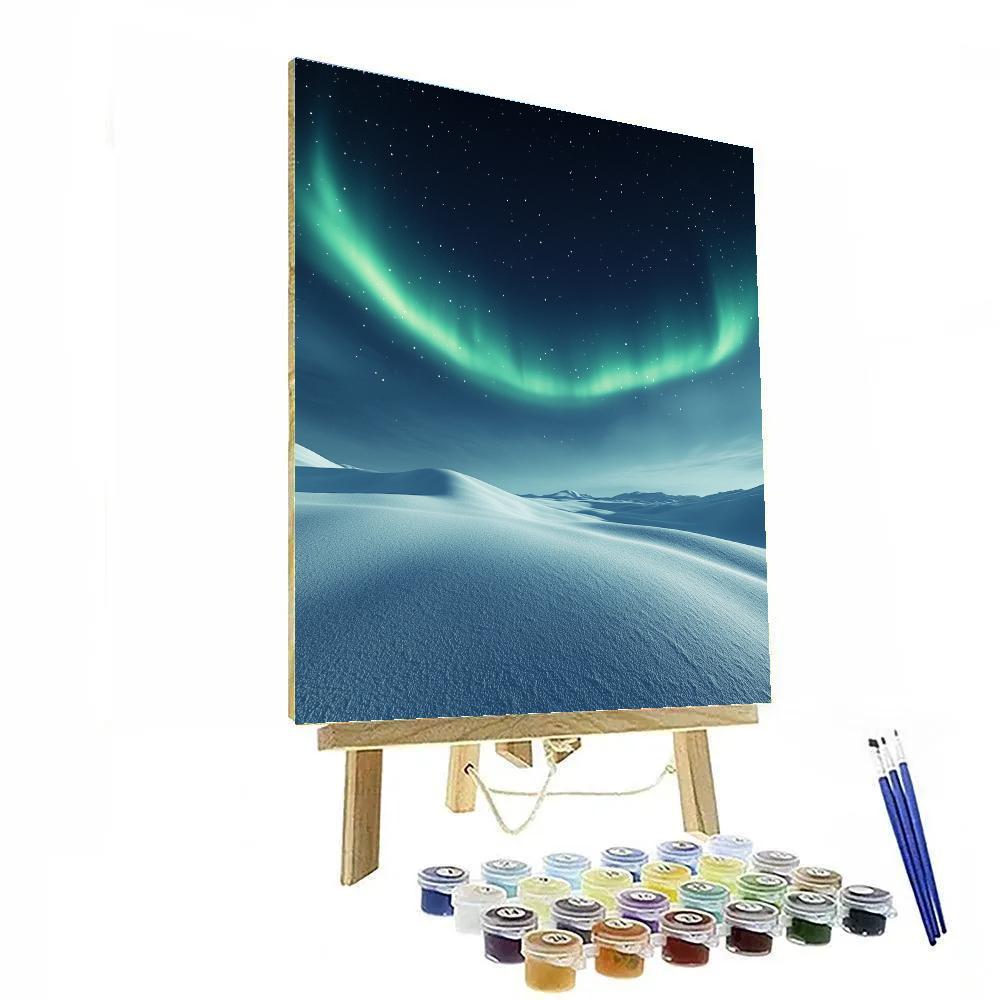 Leonardo Da Vinci Inspired Aurora Reflections On Snow DIY paint by numbers