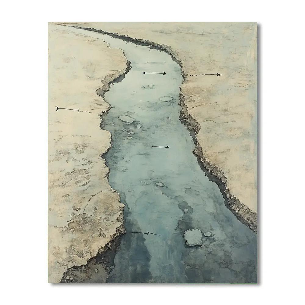 Leonardo Da Vinci Inspired Forest Stream Cross Flow Painting by numbers kit