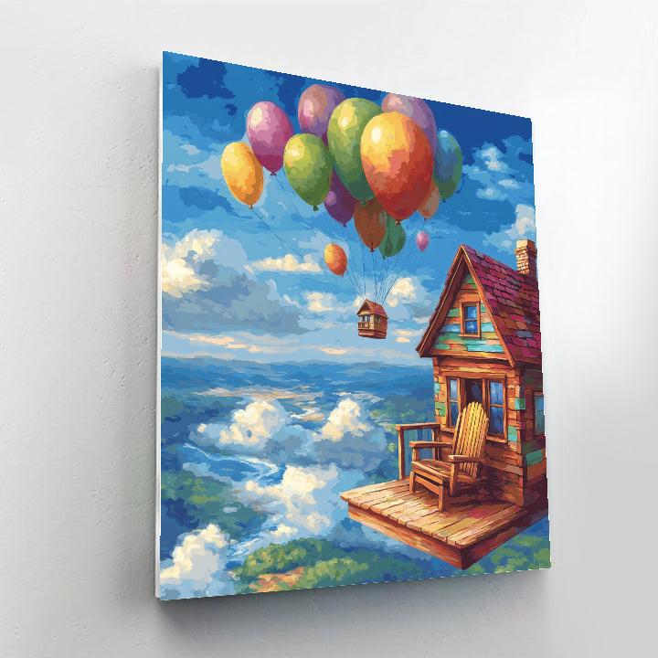 Carl Fredricksen Floating House Porch Disney Inspired paint by number