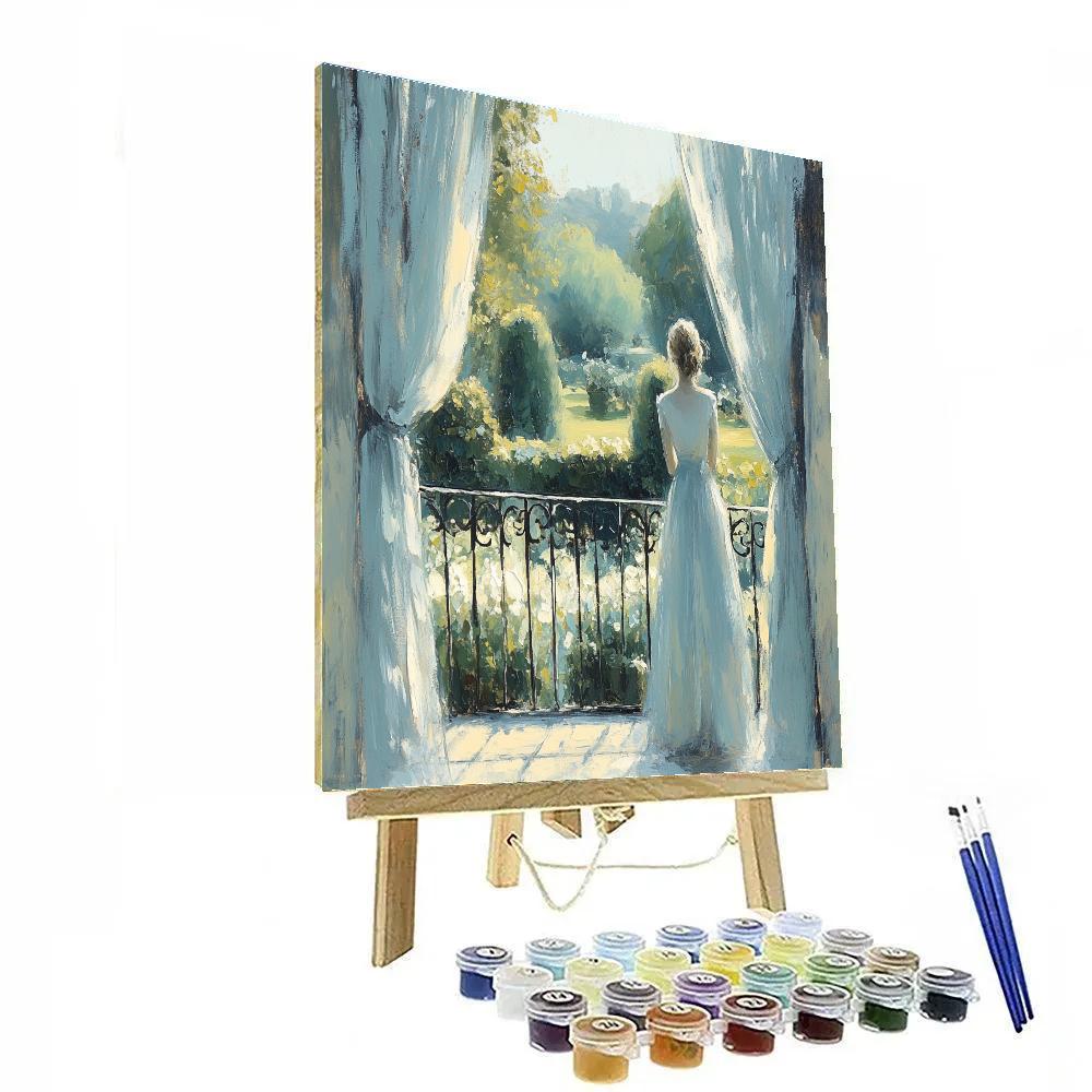 Berthe Morisot Inspired Breeze On A Balcony paint by number