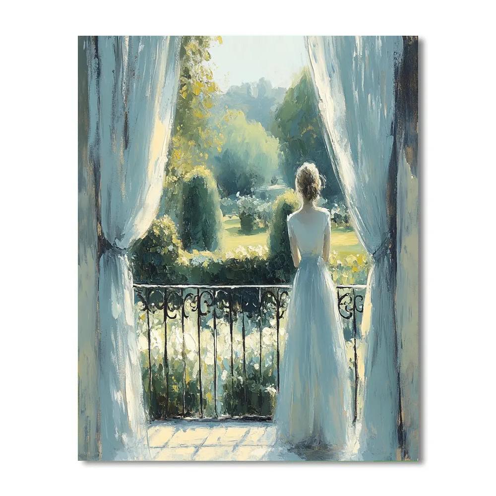 Berthe Morisot Inspired Breeze On A Balcony paint by number