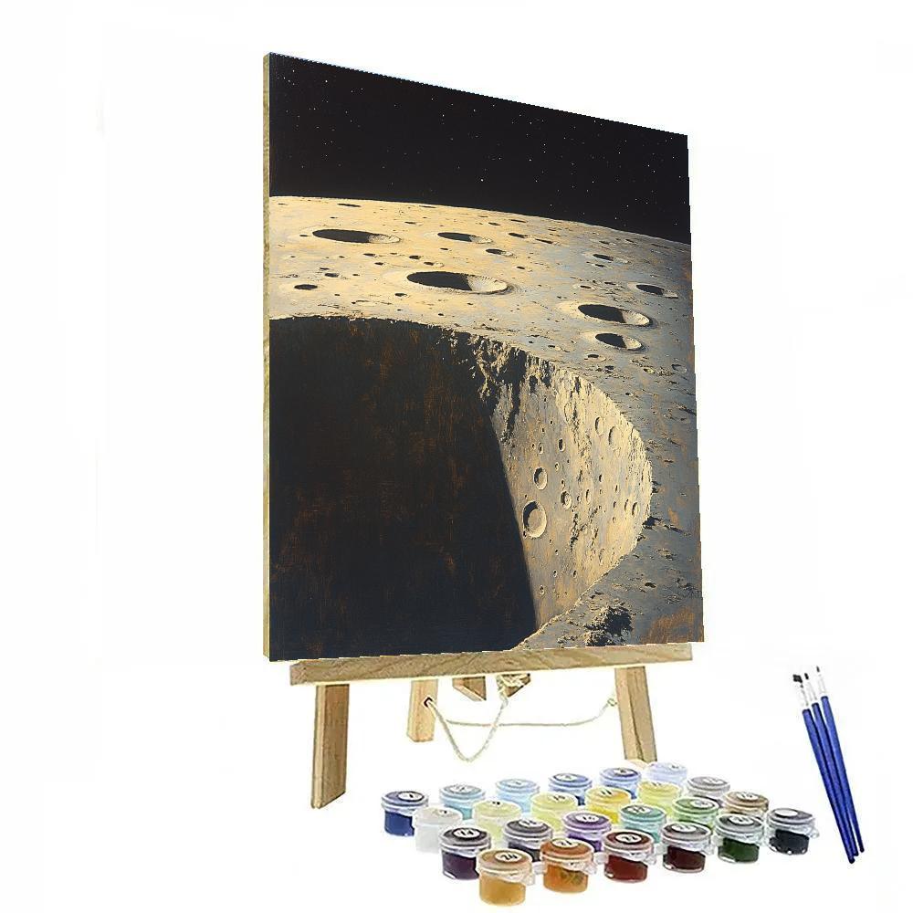 Leonardo Da Vinci Inspired Lunar Crater Chain Study paint by color