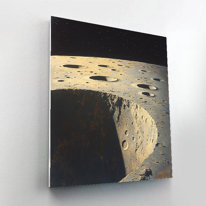 Leonardo Da Vinci Inspired Lunar Crater Chain Study paint by color