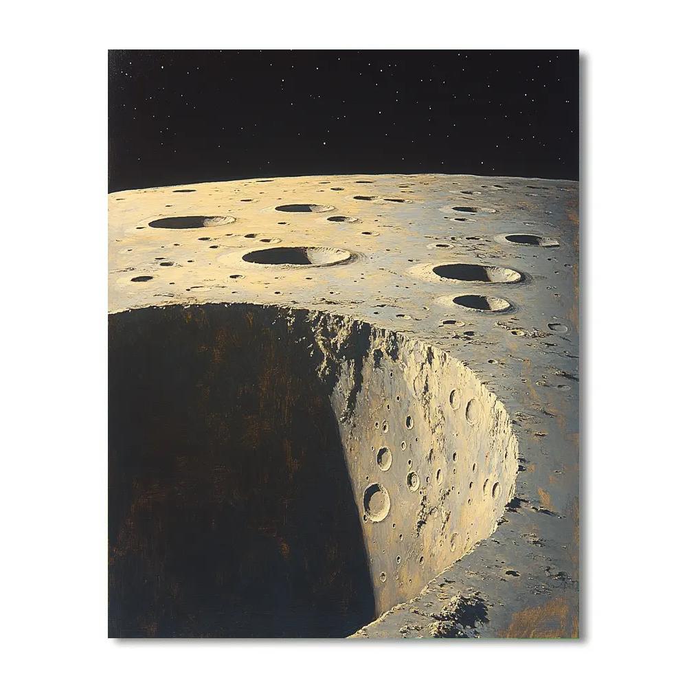 Leonardo Da Vinci Inspired Lunar Crater Chain Study paint by color