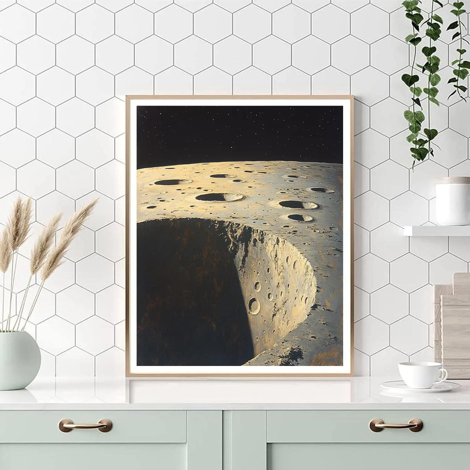 Leonardo Da Vinci Inspired Lunar Crater Chain Study paint by color