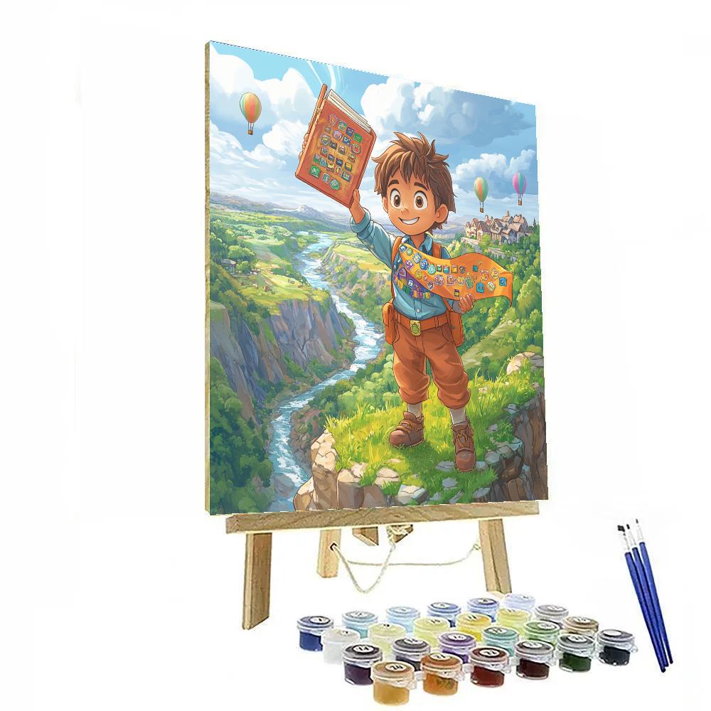 Russell Wilderness Explorer Badge Quest Disney Inspired paint by number