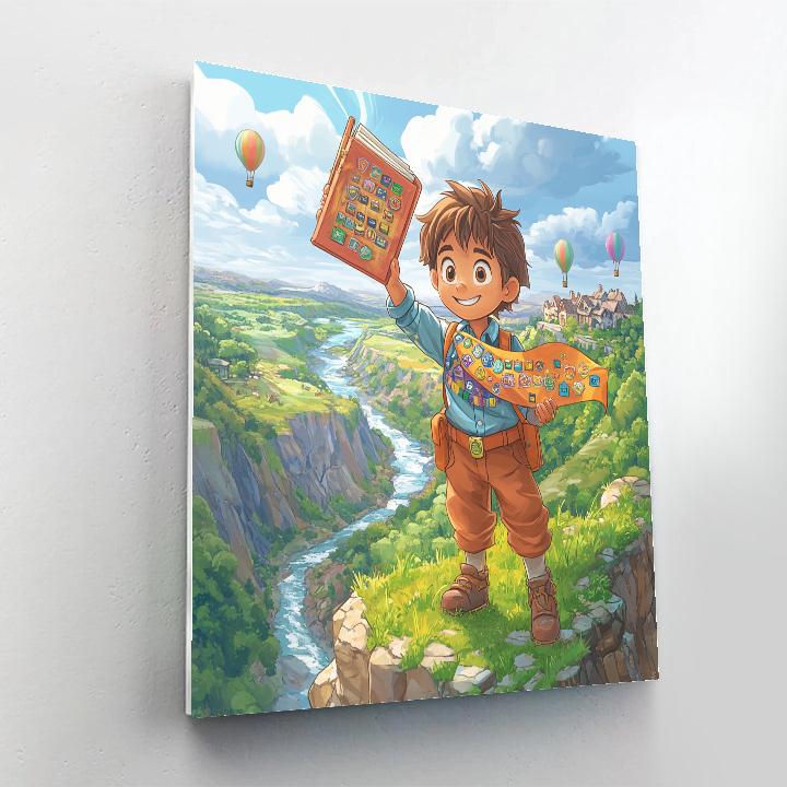 Russell Wilderness Explorer Badge Quest Disney Inspired paint by number