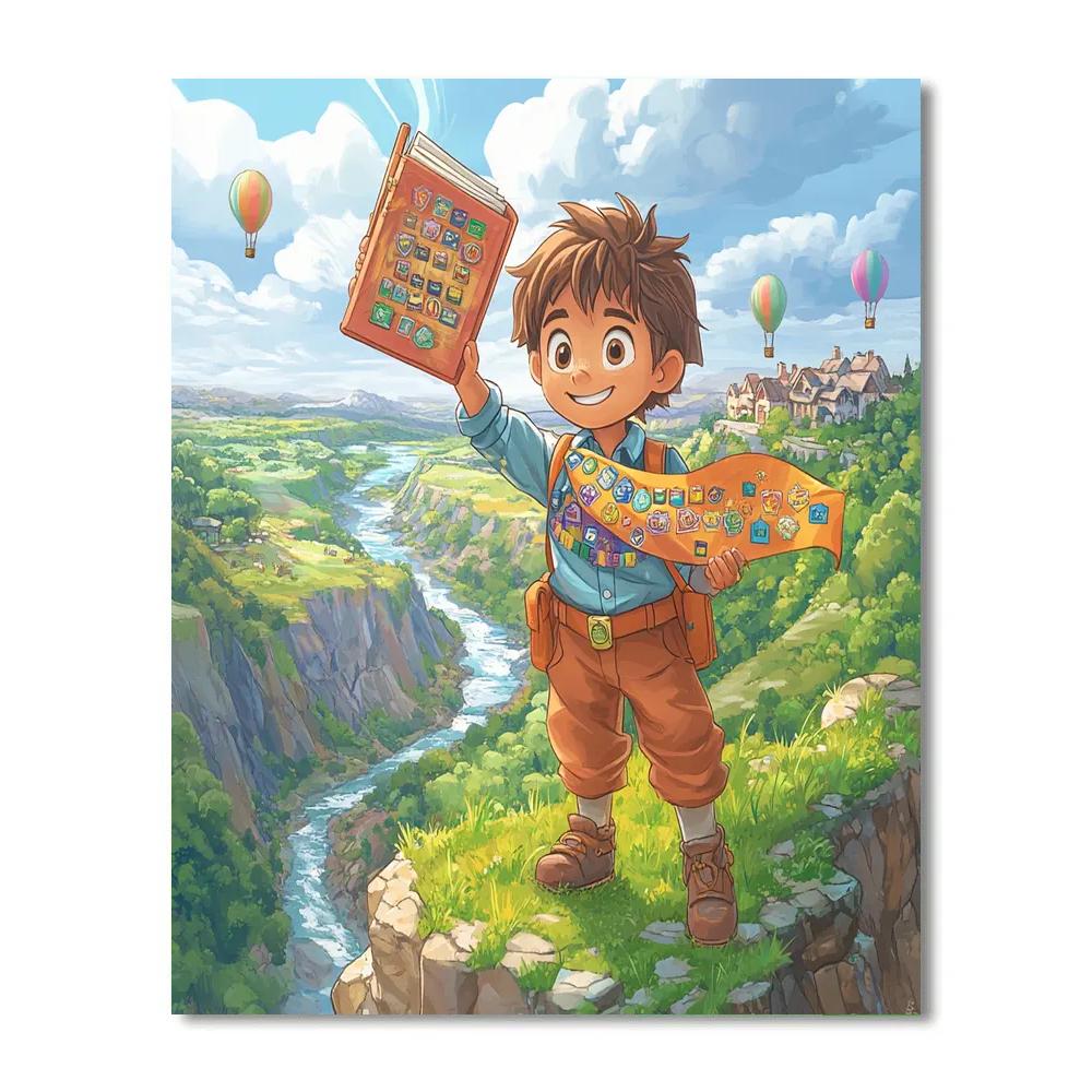 Russell Wilderness Explorer Badge Quest Disney Inspired paint by number