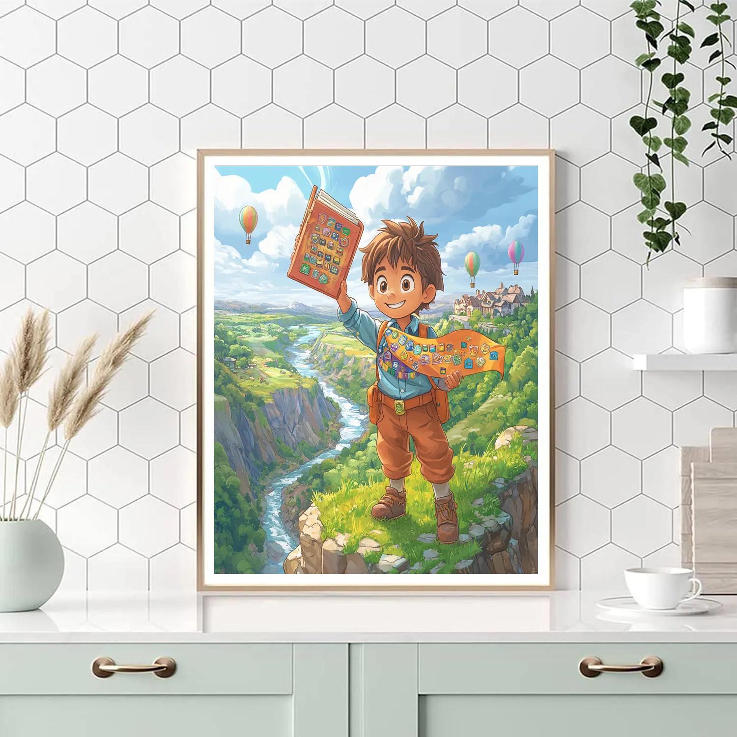 Russell Wilderness Explorer Badge Quest Disney Inspired paint by number