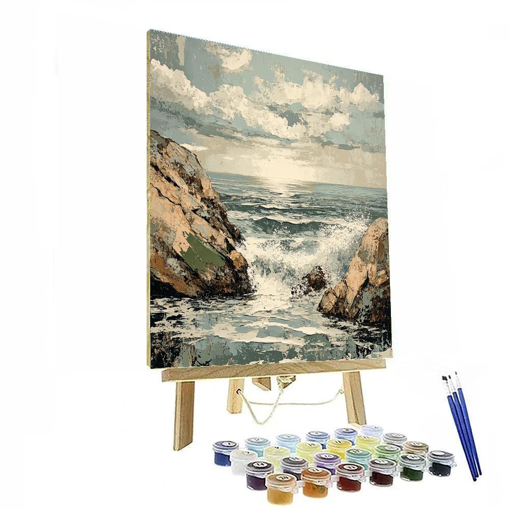 Gustave Courbet Inspired Storm Tossed Coast Paint by numbers kits