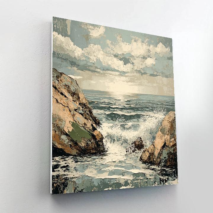 Gustave Courbet Inspired Storm Tossed Coast Paint by numbers kits
