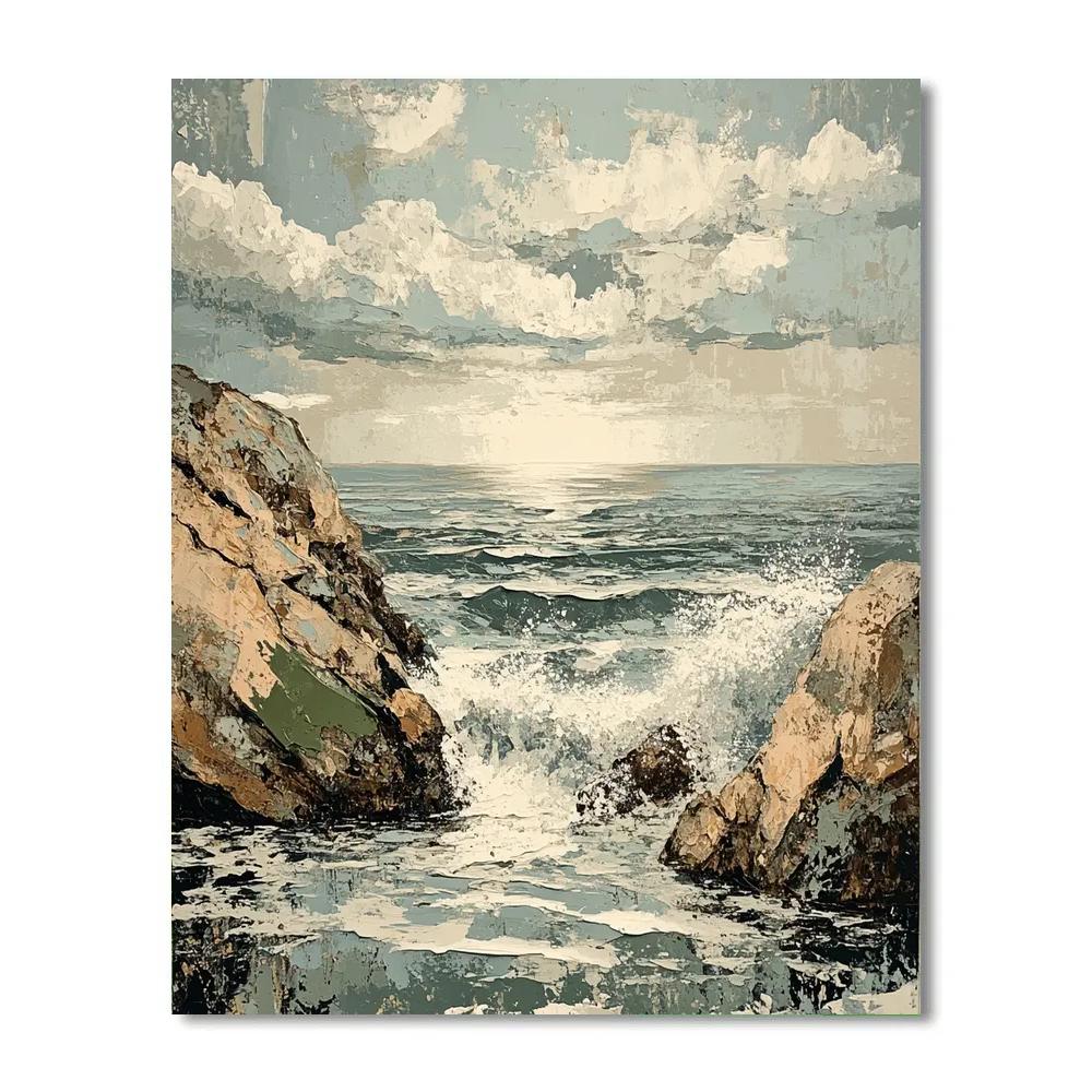 Gustave Courbet Inspired Storm Tossed Coast Paint by numbers kits