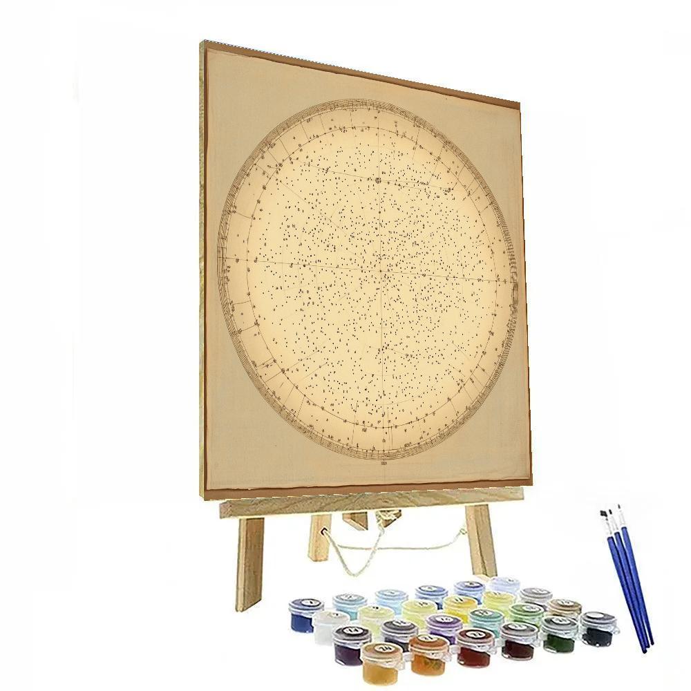 Leonardo Da Vinci Inspired Star Cluster Density Map painting number kit