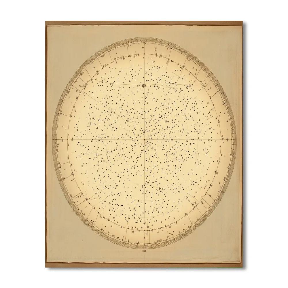 Leonardo Da Vinci Inspired Star Cluster Density Map painting number kit