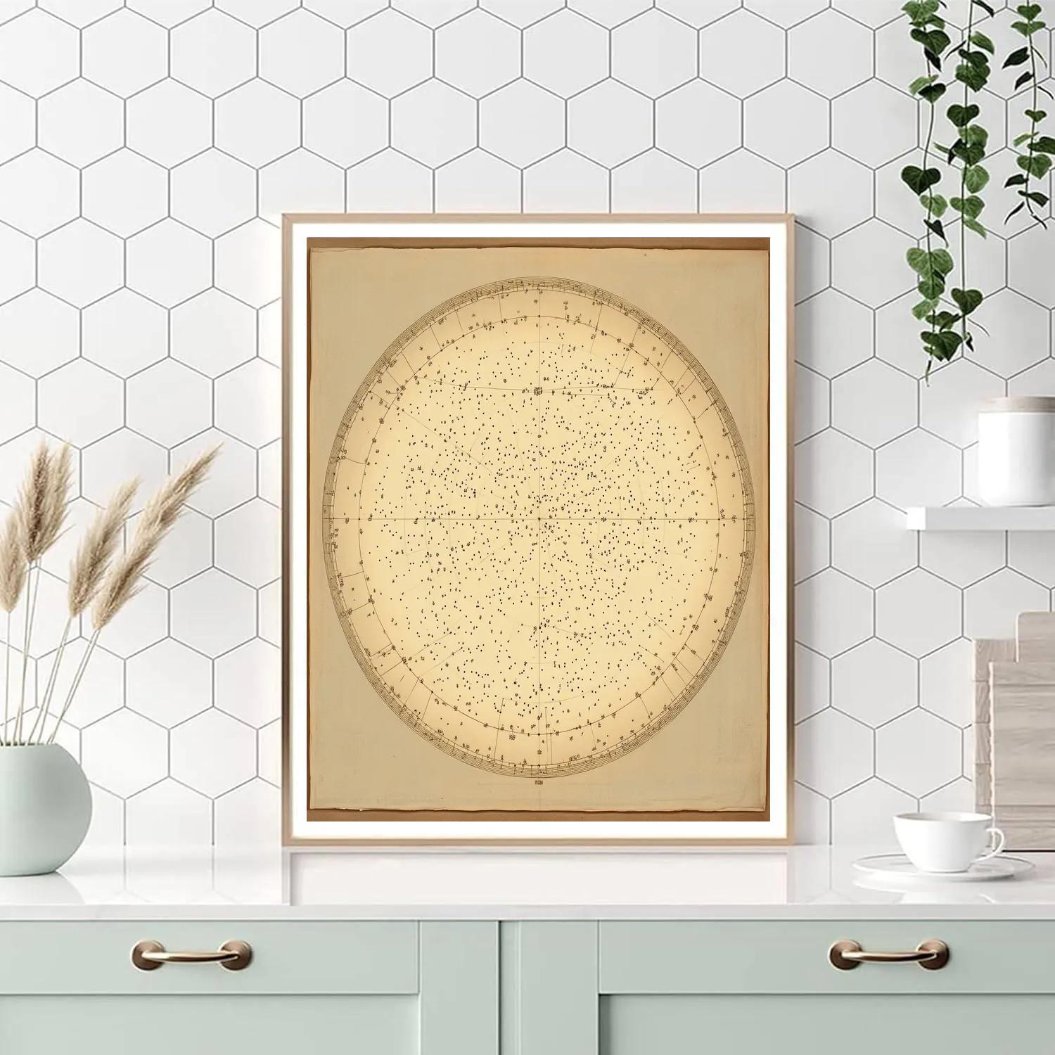 Leonardo Da Vinci Inspired Star Cluster Density Map painting number kit
