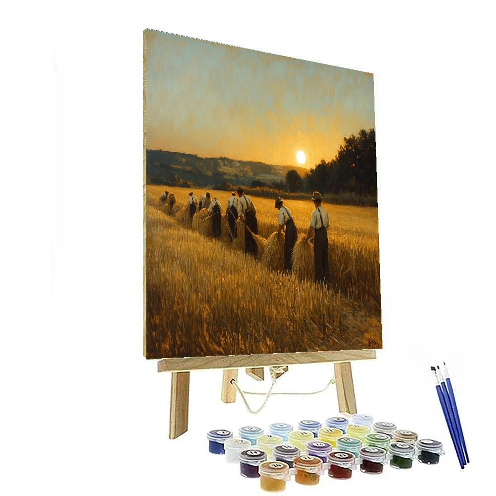 Jean Francois Millet Inspired Harvest Evening painting number kit