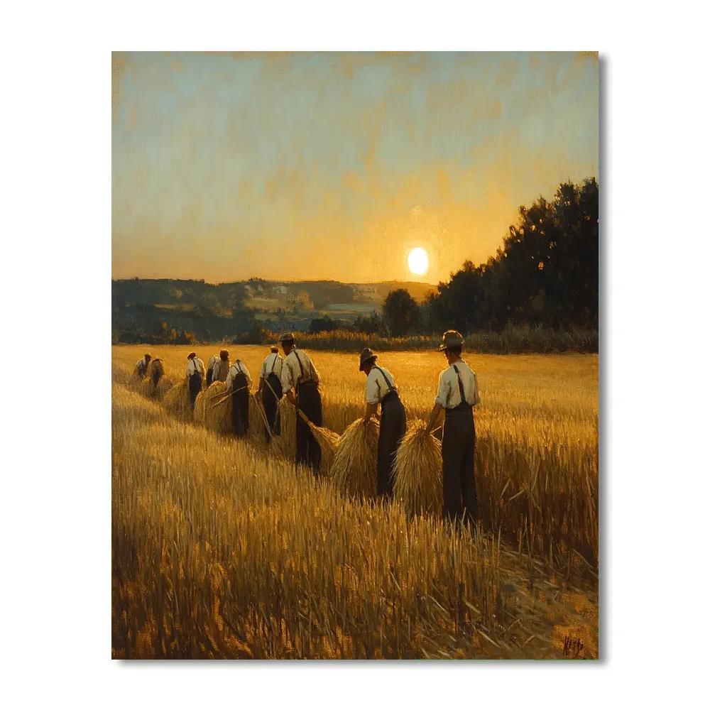 Jean Francois Millet Inspired Harvest Evening painting number kit