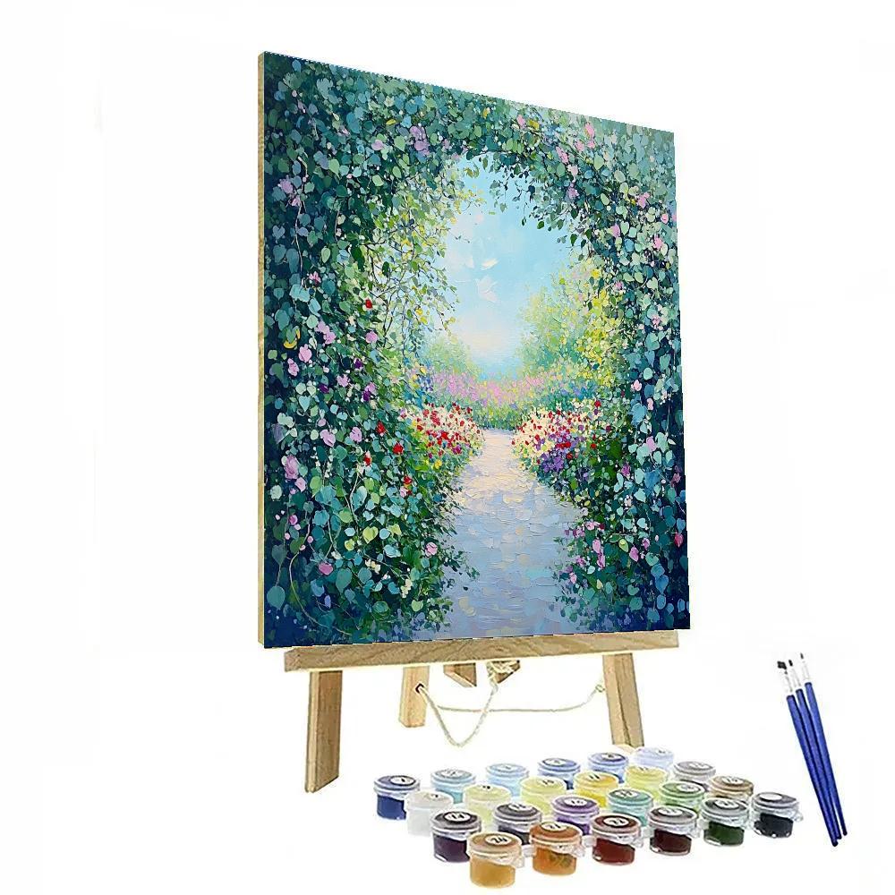 Claude Monet Inspired Spring Garden Through The Arch painting number kit