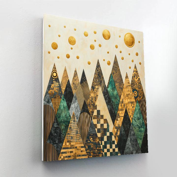 Gustav Klimt Inspired Abstract Golden Mountains painting number kit