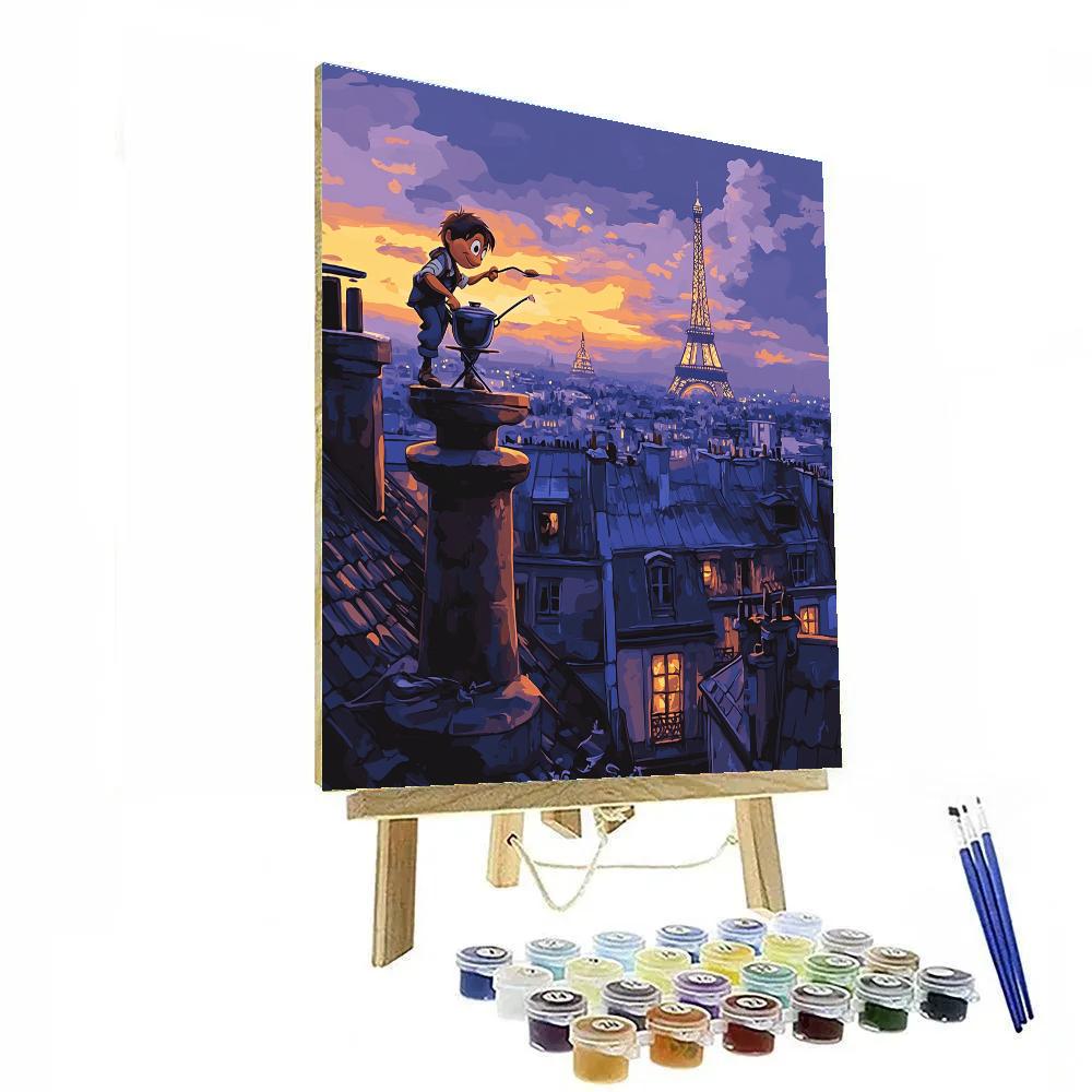 Remy Paris Rooftop Cooking Fun Disney Inspired paint by color