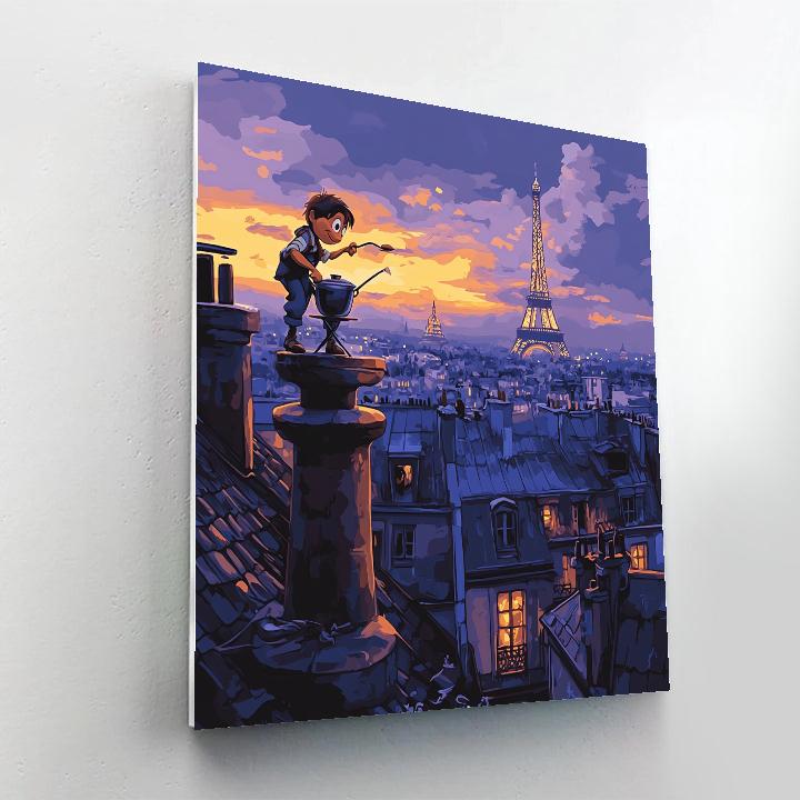 Remy Paris Rooftop Cooking Fun Disney Inspired paint by color
