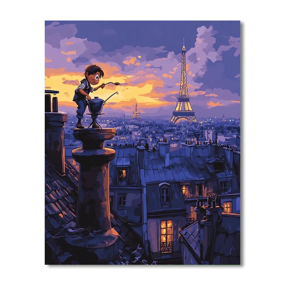 Remy Paris Rooftop Cooking Fun Disney Inspired paint by color