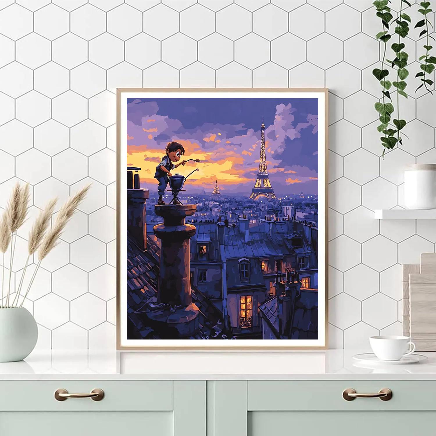 Remy Paris Rooftop Cooking Fun Disney Inspired paint by color
