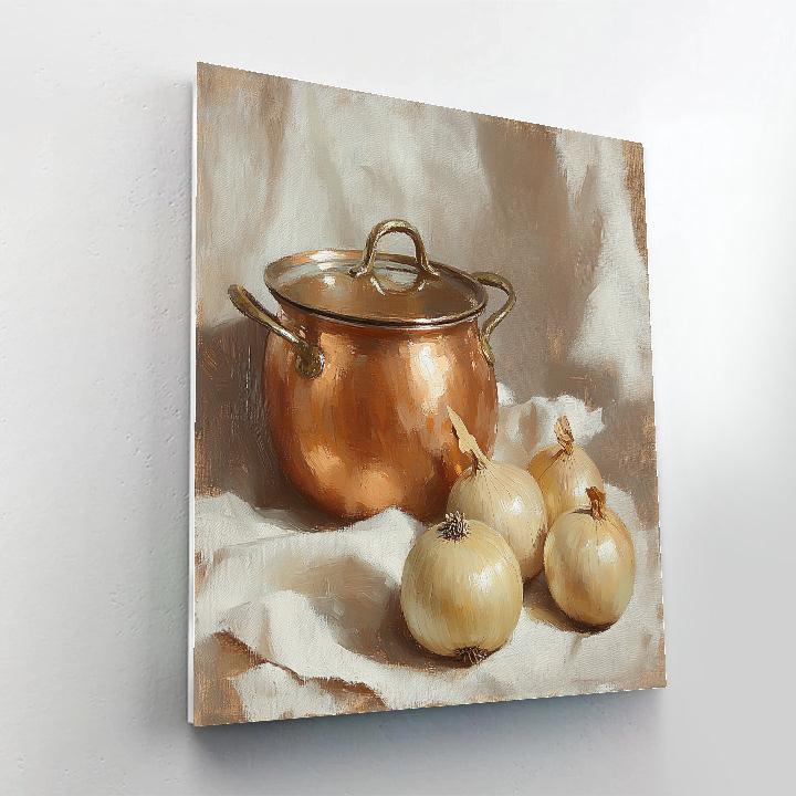 Jean Baptiste Simeon Chardin Inspired Copper And Onions Number painting