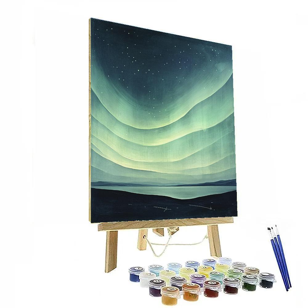 Leonardo Da Vinci Inspired Aurora Borealis Wind Sheet paint by color