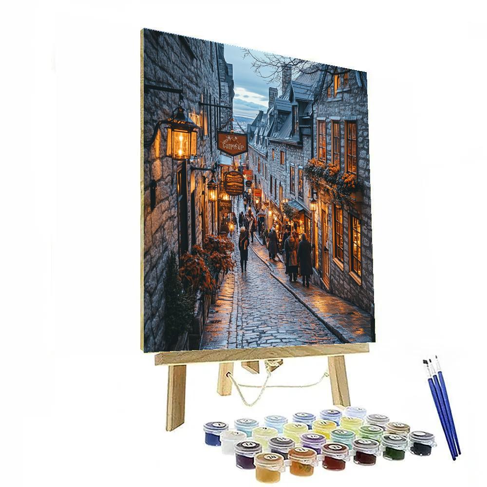 Evening Street Scene In Old Quebec City Quebec Canada paint by numbers
