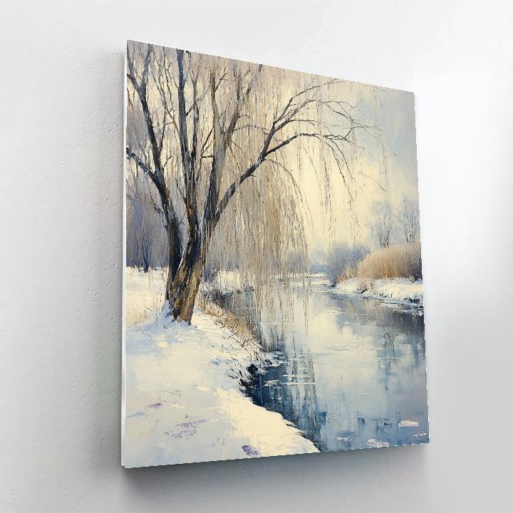 Claude Monet Inspired Winter Willows By The River DIY paint by numbers