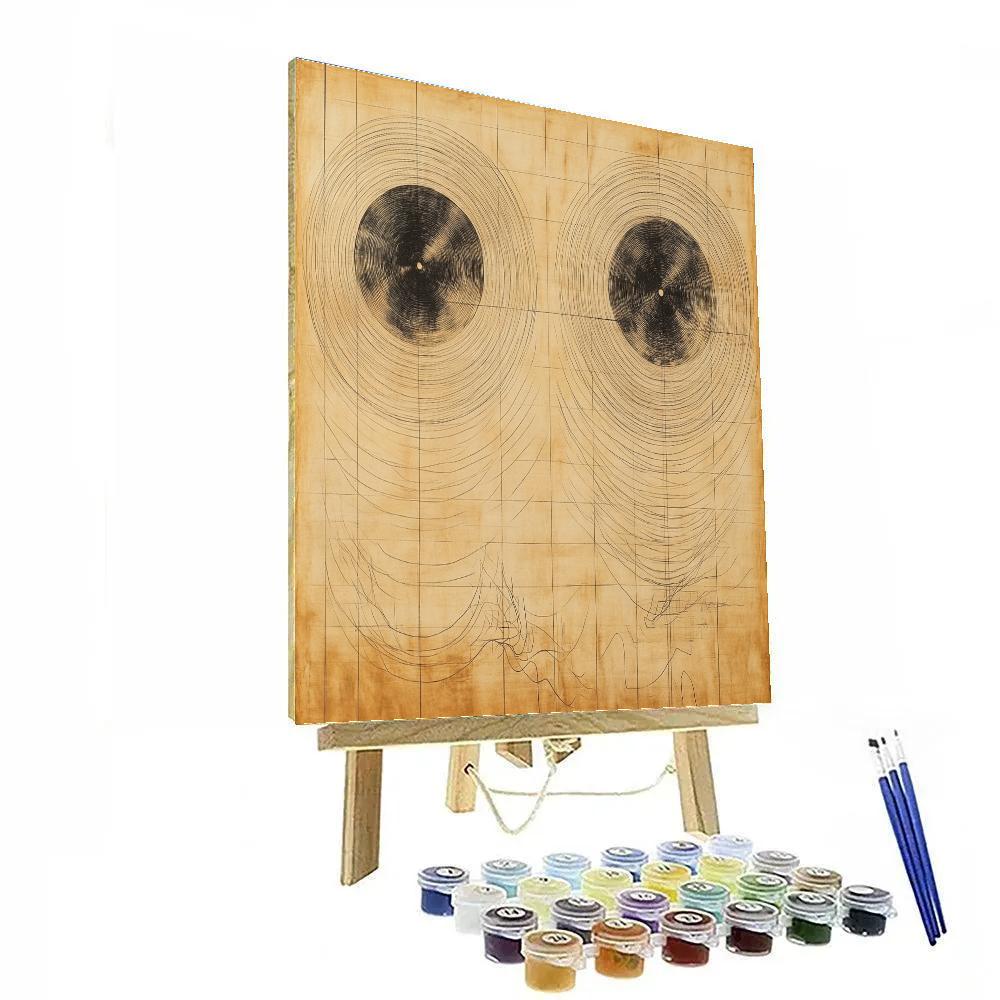 Leonardo Da Vinci Inspired Magnetic Field Iron Filings Paint by numbers art