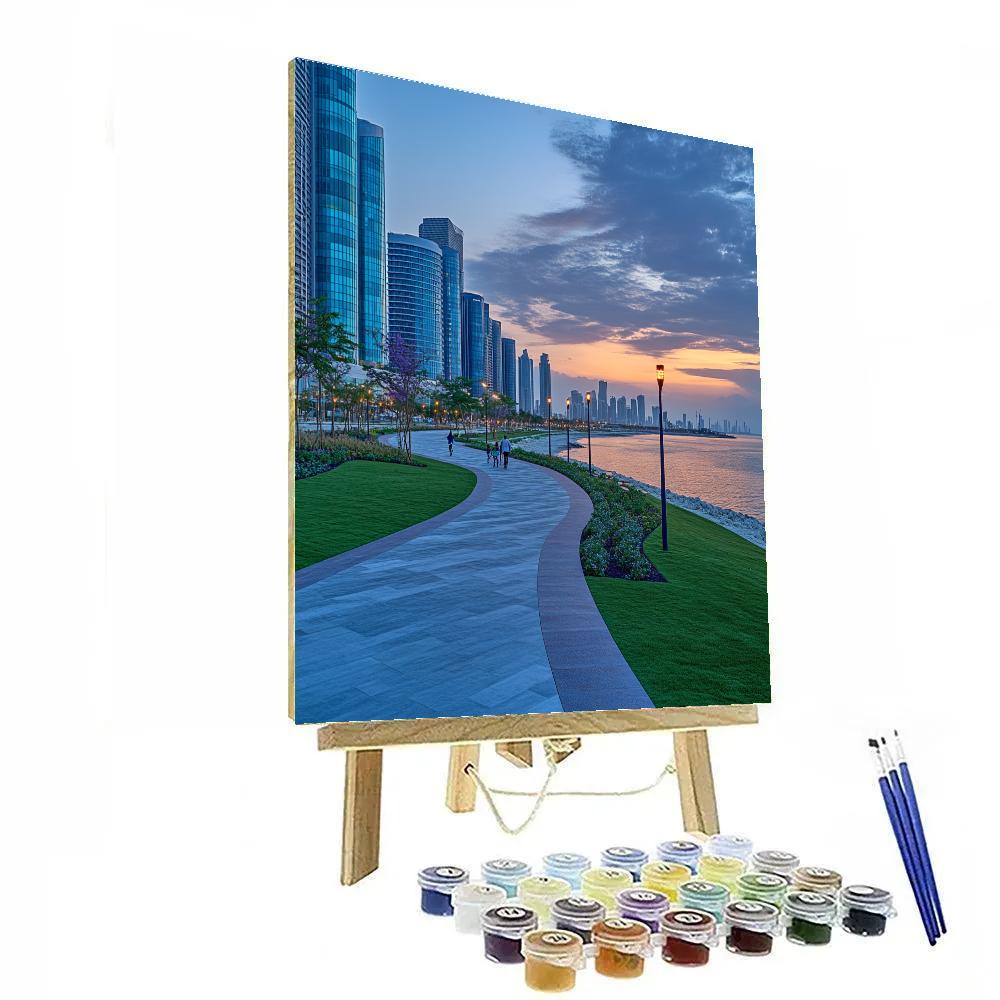 West Bay Promenade And Skyline Doha Qatar DIY paint by numbers